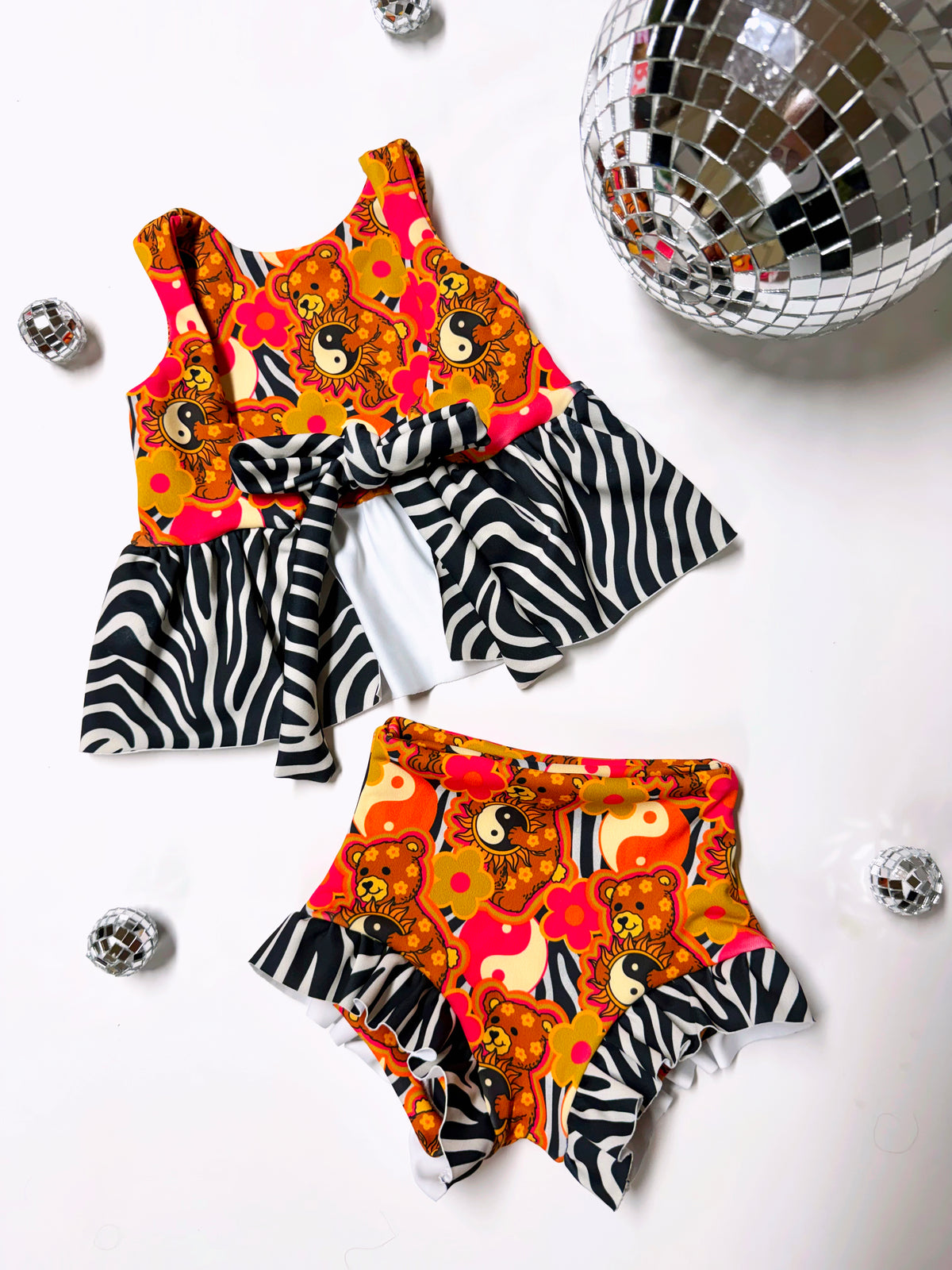 Ying Yang Bear/ Zebra Swimsuit