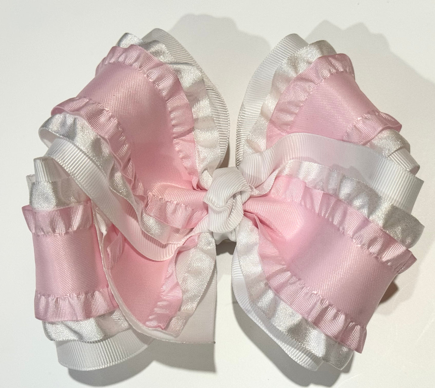 OOTP Princess Pink Ruffle Boutique Bow on Clip
