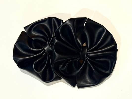 Black Pleather Messy Bows