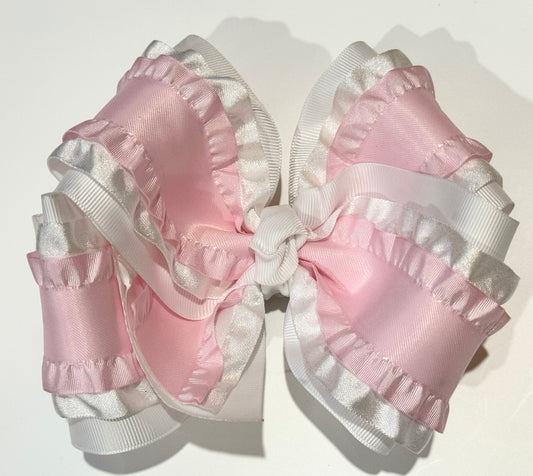 OOTP Princess Pink Ruffle Boutique Bow on Clip